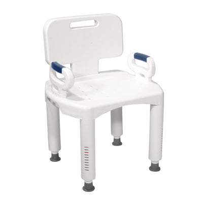Adjustable shower chair with backrest and armrests