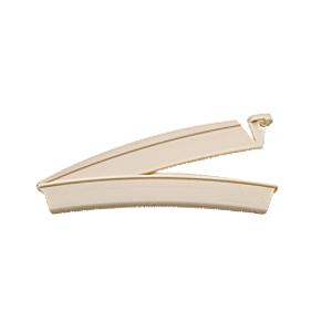 Reusable curved closure for beige drainable ostomy pouch