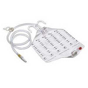 Bedside urine collection bag with drainage valve